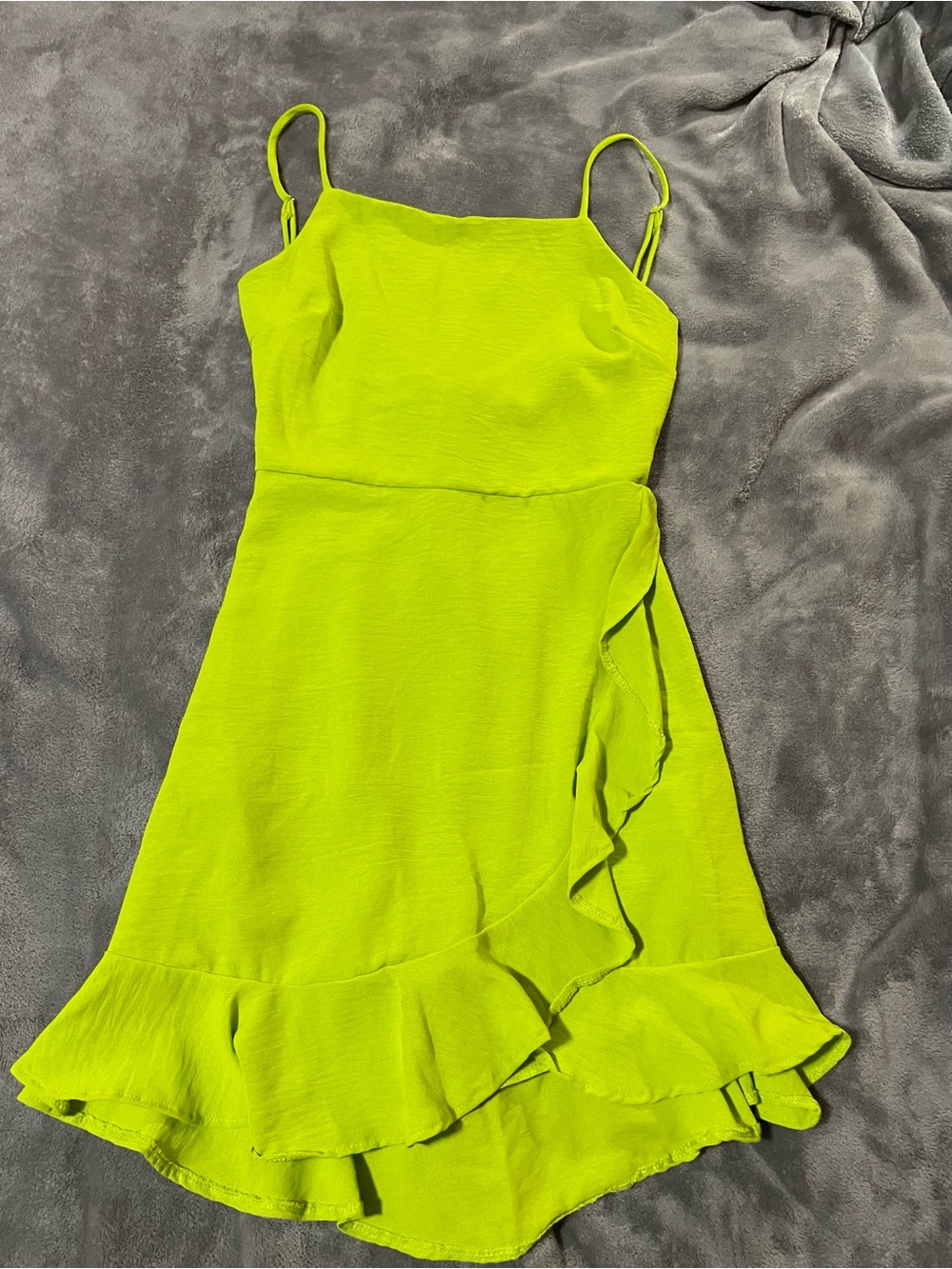 Rolla Coster Women's Lime Green Spaghetti Strap Dress, Sz L